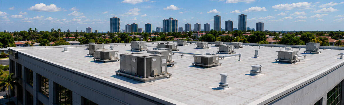 Commercial Roofing for Large Buildings in Boca Raton: What Property Owners Need to Know 2 Commercial roof repair on a flat roof